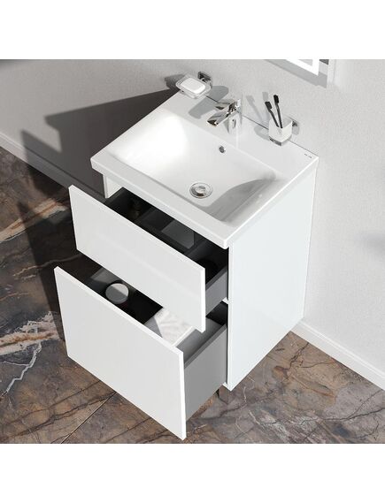 Купить База под раковину AM.PM Gem 50 M90FSX0502WG  белый (m90fsx0502wg) по цене 14590 руб., в Санкт-Петебруге в интернет магазине 100-Систем, а также дургие товары AM.PM из раздела Тумбы под раковину и Мебель для ванной комнаты