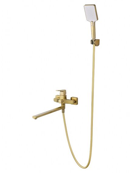 Купить Смеситель для ванны WONZON & WOGHAND, Брашированное золото (WW-639906-BG) (ww-639906-bg) по цене 30345 руб., в Санкт-Петебруге в интернет магазине 100-Систем, а также дургие товары WONZON & WOGHAND из раздела Смесители с длинным изливом и Смесители для ванны и душа