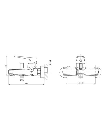 Купить Смеситель для ванны WONZON & WOGHAND ATHENS, Хром (WW-083101-CR) (ww-083101-cr) по цене 21844 руб., в Санкт-Петебруге в интернет магазине 100-Систем, а также дургие товары WONZON & WOGHAND из раздела Смесители с длинным изливом и Смесители для ванны и душа