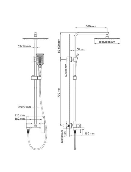 Купить Душевая система WONZON & WOGHAND CUBE 2.0, Темный графит (WW-88047068-BGM) (ww-88047068-bgm) по цене 73639 руб., в Санкт-Петебруге в интернет магазине 100-Систем, а также дургие товары WONZON & WOGHAND из раздела Душевые стойки и Душевые стойки, системы, панели, гарнитуры