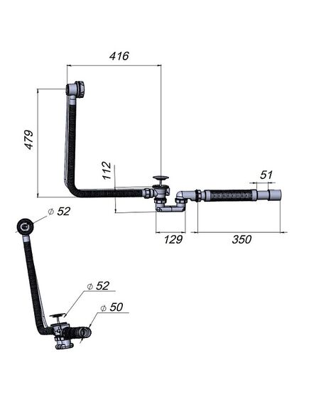 Купить Слив-перелив AM.PM W90A-1000-OFL полуавтомат Хром (w90a-1000-ofl) по цене 3290 руб., в Санкт-Петебруге в интернет магазине 100-Систем, а также дургие товары AM.PM из раздела Слив-перелив и Сифоны для ванн, поддонов