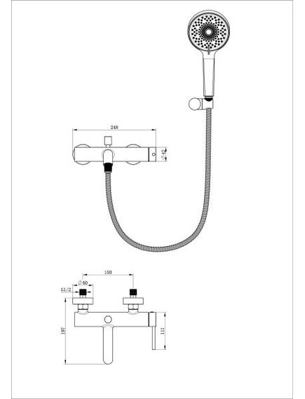 Купить Смеситель для ванны с душем WONZON & WOGHAND STICK, Темный графит (WW-88639017-BGM) (ww-88639017-bgm) по цене 40723 руб., в Санкт-Петебруге в интернет магазине 100-Систем, а также дургие товары WONZON & WOGHAND из раздела Смесители с длинным изливом и Смесители для ванны и душа