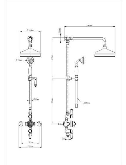 Купить Душевая система с термостатом WONZON & WOGHAND RETRO, Темный графит (WW-B3041-BGG) (ww-b3041-bgg) по цене 47711 руб., в Санкт-Петебруге в интернет магазине 100-Систем, а также дургие товары WONZON & WOGHAND из раздела Душевые стойки и Душевые стойки, системы, панели, гарнитуры