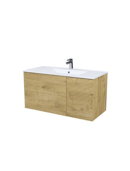 Купить Тумба с умывальником, подвесная, 100 см, дуб светлый, Bild, IDDIS, BIL10V0i95K (bil10v0i95k) по цене 46480 руб., в Санкт-Петебруге в интернет магазине 100-Систем, а также дургие товары IDDIS из раздела Тумбы с умывальником и Мебель для ванной комнаты