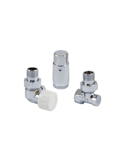 Купить Комлпект осевой левый, Хром,DN15 GZ1/2 x GW1/2 с головкой Мини M30x1,5 (602200069) по цене 8640 руб., в Санкт-Петебруге в интернет магазине 100-Систем, а также дургие товары Schlosser из раздела Радиаторные клапаны и Радиаторная арматура