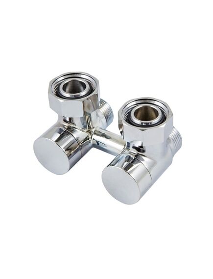 Купить Узел подключения 50 мм Хром Угловой (601000002) по цене 6840 руб., в Санкт-Петебруге в интернет магазине 100-Систем, а также дургие товары Schlosser из раздела Узлы для нижнего подключения радиаторов и Радиаторная арматура