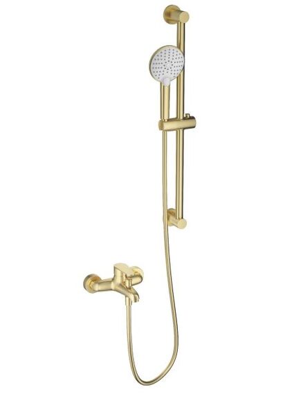 Купить Смеситель для ванны с душевым гарнитуром WONZON & WOGHAND ALFA, Брашированное золото (WW-AE3205-BG) (ww-ae3205-bg) по цене 19075 руб., в Санкт-Петебруге в интернет магазине 100-Систем, а также дургие товары WONZON & WOGHAND из раздела Смесители с коротким изливом и Смесители для ванны и душа