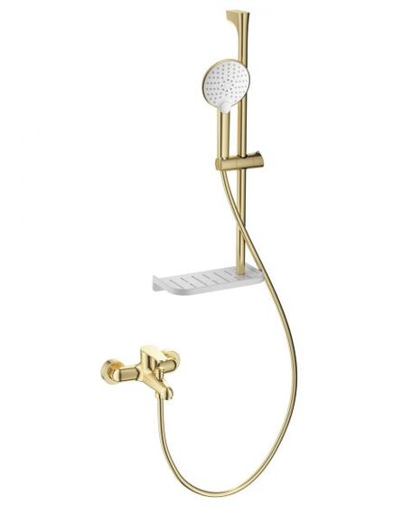 Купить Смеситель для ванны с душевым гарнитуром WONZON & WOGHAND ALFA, Брашированное золото (WW-AE3201-BG) (ww-ae3201-bg) по цене 20965 руб., в Санкт-Петебруге в интернет магазине 100-Систем, а также дургие товары WONZON & WOGHAND из раздела Смесители с коротким изливом и Смесители для ванны и душа