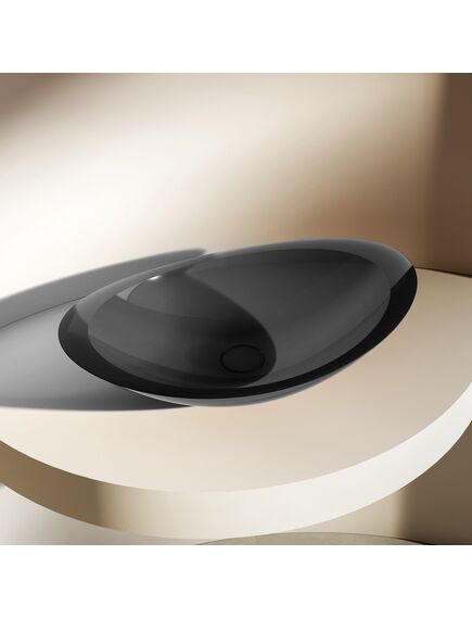 Купить Раковина накладная прозрачная ABBER Kristall AT2808Onyx черная (at2808onyx) по цене 50400 руб., в Санкт-Петебруге в интернет магазине 100-Систем, а также дургие товары ABBER из раздела Накладные раковины и Раковины и пьедесталы