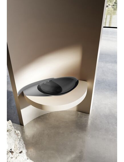 Купить Раковина накладная прозрачная ABBER Kristall AT2808Onyx черная (at2808onyx) по цене 50400 руб., в Санкт-Петебруге в интернет магазине 100-Систем, а также дургие товары ABBER из раздела Накладные раковины и Раковины и пьедесталы