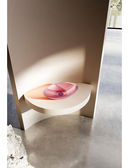 Купить Раковина накладная прозрачная ABBER Kristall AT2810Koralle розовая (at2810koralle) по цене 50400 руб., в Санкт-Петебруге в интернет магазине 100-Систем, а также дургие товары ABBER из раздела Накладные раковины и Раковины и пьедесталы