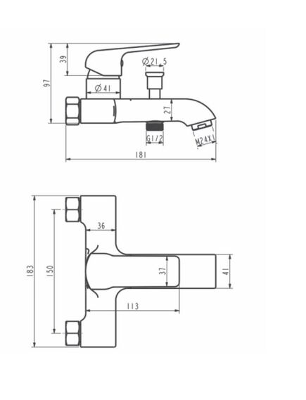 Купить Смеситель "Dublin" д/ван, кор/изл, без акс, арт. DB 54 (db 54) по цене 6475 руб., в Санкт-Петебруге в интернет магазине 100-Систем, а также дургие товары ESKO из раздела Смесители с коротким изливом и Смесители для ванны и душа