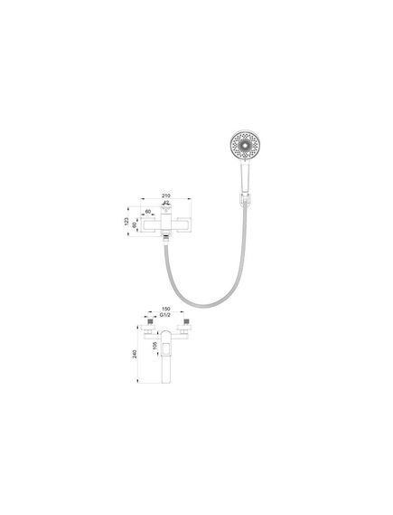 Купить Смеситель для ванны с душем WONZON & WOGHAND FRAME, Хром (WW-88639010-CR) (ww-88639010-cr) по цене 32731 руб., в Санкт-Петебруге в интернет магазине 100-Систем, а также дургие товары WONZON & WOGHAND из раздела Смесители с длинным изливом и Смесители для ванны и душа