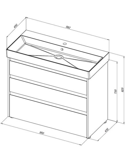 Купить Тумба под раковину Aquanet Nova Lite 100 дуб рошелье (3 ящика) (00302479) по цене 20125 руб., в Санкт-Петебруге в интернет магазине 100-Систем, а также дургие товары AQUANET из раздела Тумбы под раковину и Мебель для ванной комнаты