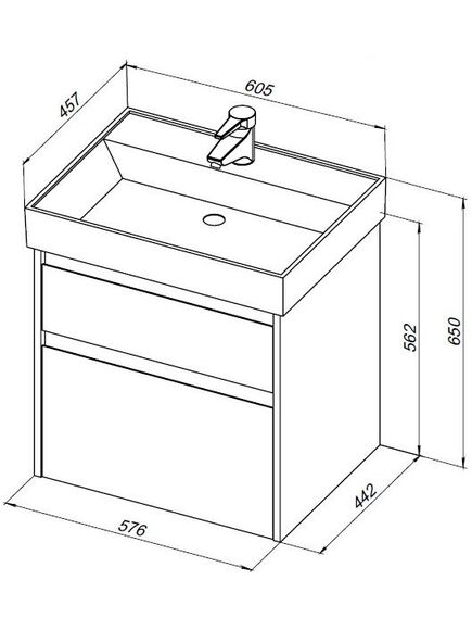 Купить Тумба под раковину Aquanet Nova Lite 60 дуб черный (2 ящика) (00287894) по цене 15029 руб., в Санкт-Петебруге в интернет магазине 100-Систем, а также дургие товары AQUANET из раздела Тумбы под раковину и Мебель для ванной комнаты