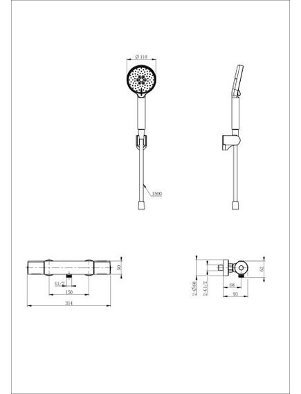 Купить Смеситель для душа с термостатом WONZON & WOGHAND INN 2, Хром (WW-A2006-A-CR) (ww-a2006-a-cr) по цене 12513 руб., в Санкт-Петебруге в интернет магазине 100-Систем, а также дургие товары WONZON & WOGHAND из раздела Смесители для душа без излива и Смесители для ванны и душа