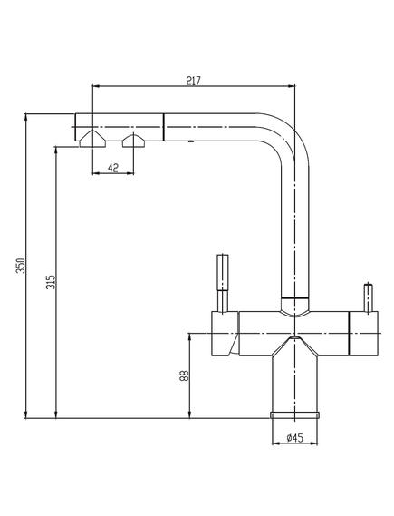 Купить Смеситель для кухни Osgard Balans Plus 35973 с подключением к фильтру и вытяжным изливом, никель (35973) по цене 14143 руб., в Санкт-Петебруге в интернет магазине 100-Систем, а также дургие товары Osgard из раздела Смесители с подключением фильтра и Смесители для кухни