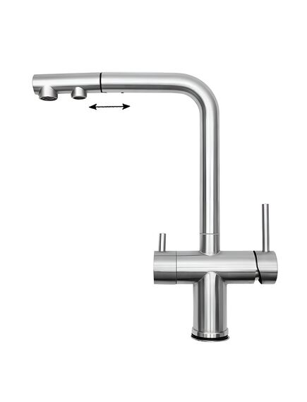 Купить Смеситель для кухни Osgard Balans Plus 35973 с подключением к фильтру и вытяжным изливом, никель (35973) по цене 14143 руб., в Санкт-Петебруге в интернет магазине 100-Систем, а также дургие товары Osgard из раздела Смесители с подключением фильтра и Смесители для кухни