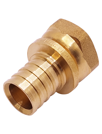 Купить Соединитель РОСТЕРМ 25х1"В с накидной гайкой, латунь, 25COUPNUT1 (25coupnut1) по цене 403 руб., в Санкт-Петебруге в интернет магазине 100-Систем, а также дургие товары РОСТерм из раздела Фитинги для труб из сшитого полиэтилена РОСТерм 25 и Трубы и фитинги из сшитого полиэтилена РОСТерм