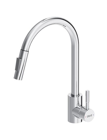 Купить D3007500 Logic кухонный смеситель вытягивающимся изливом Logic, хром (d3007500) по цене 8390 руб., в Санкт-Петебруге в интернет магазине 100-Систем, а также дургие товары Dorff из раздела Рычажные смесители и Смесители для кухни