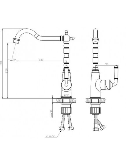 Купить Смеситель д/кухни  Florence с L-изливом, хром, арт. FR 03 C (fr 03 c) по цене 5995 руб., в Санкт-Петебруге в интернет магазине 100-Систем, а также дургие товары ESKO из раздела Рычажные смесители и Смесители для кухни