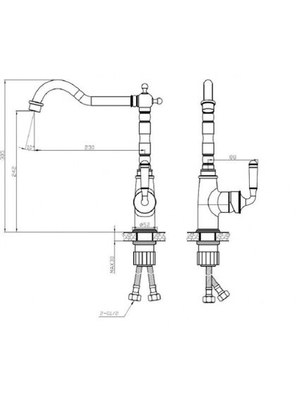 Купить Смеситель д/кухни  Florence с L-изливом, черный, арт. FR 03 B (fr 03 b) по цене 5575 руб., в Санкт-Петебруге в интернет магазине 100-Систем, а также дургие товары ESKO из раздела Рычажные смесители и Смесители для кухни