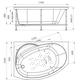 Купить Акриловая ванна Монти 150х105(правосторонняя), каркас (2-01-0-2-1-213) по цене 35247 руб., в Санкт-Петебруге в интернет магазине 100-Систем, а также дургие товары RADOMIR из раздела Акриловые ванны и Ванны