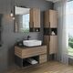 Купить COMFORTY. Тумба-умывальник "Штутгарт-90" дуб тёмно-коричневый с черной столешницей c раковиной COMFORTY T-Y9378 (00-00002868) по цене 39800 руб., в Санкт-Петебруге в интернет магазине 100-Систем, а также дургие товары COMFORTY из раздела Тумбы с умывальником и Мебель для ванной комнаты