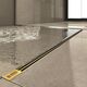 Купить Желоб BERGES водосток напольный SUPER Slim 700 нержавеющая сталь, решетка золото глянец, S-сифон D50/110 вертикальный (92053) по цене 35810 руб., в Санкт-Петебруге в интернет магазине 100-Систем, а также дургие товары BERGES из раздела Лотки и Душевые лотки и душевые трапы